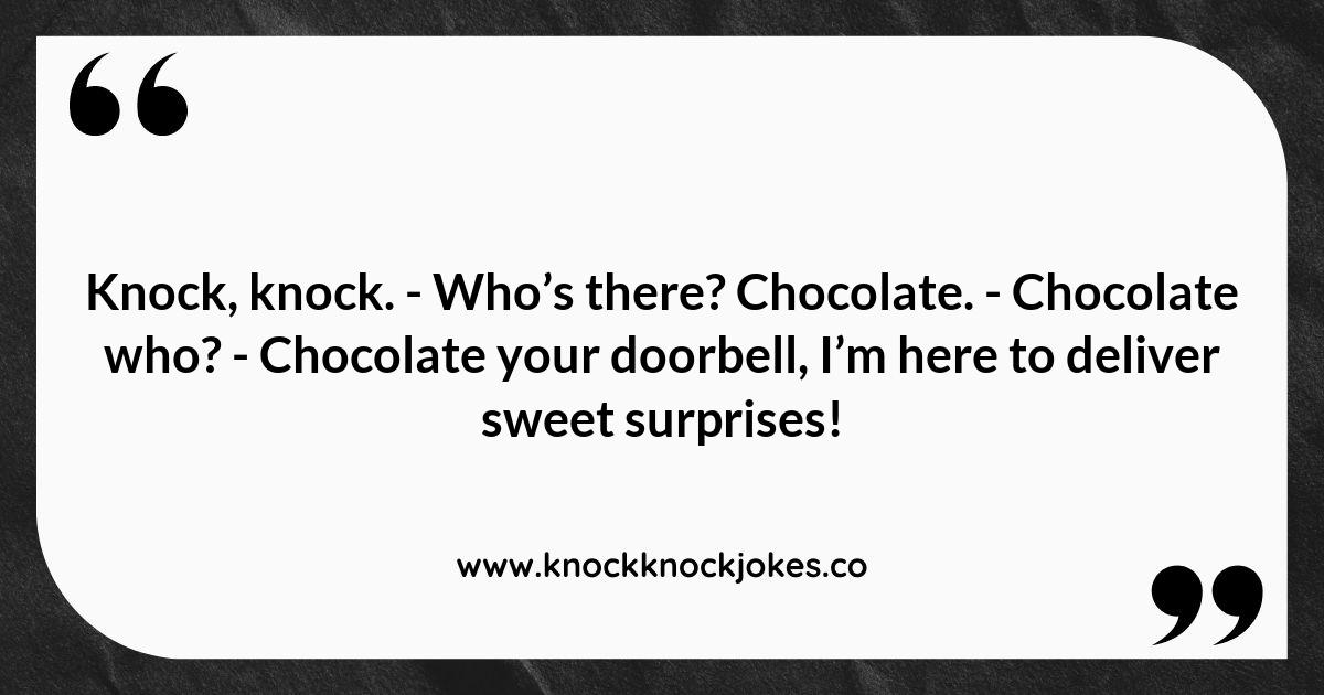 Top 10 Chocolate Knock Knock Jokes for All Ages Top 10 Chocolate Knock Knock Jokes for All Ages