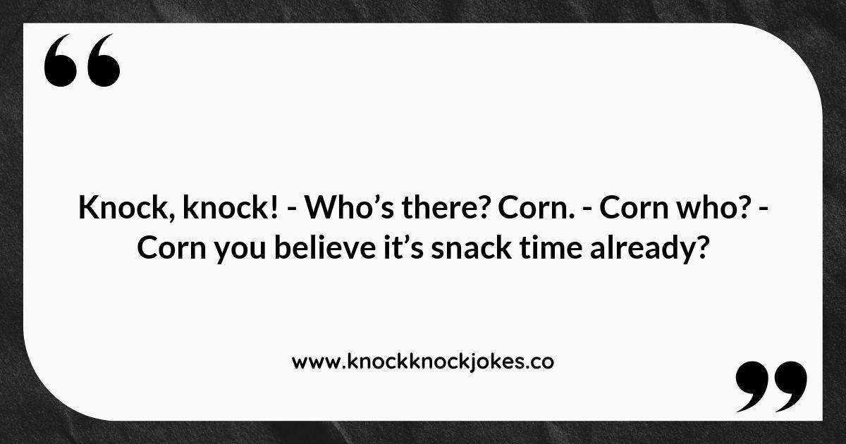 Top 10 Corn Knock Knock Jokes for Food Lovers Top 10 Corn Knock Knock Jokes for Food Lovers